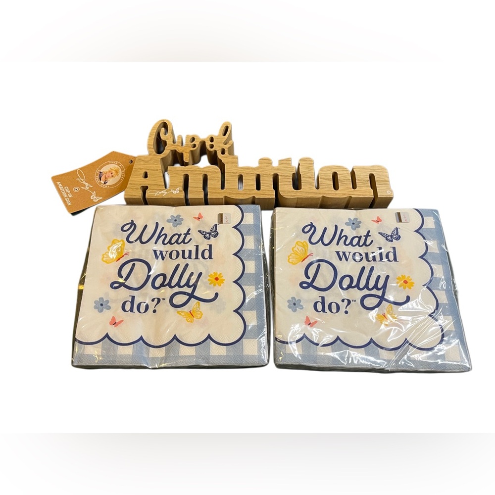 Dolly Parton home quote accent & Napkins with Butterflies
